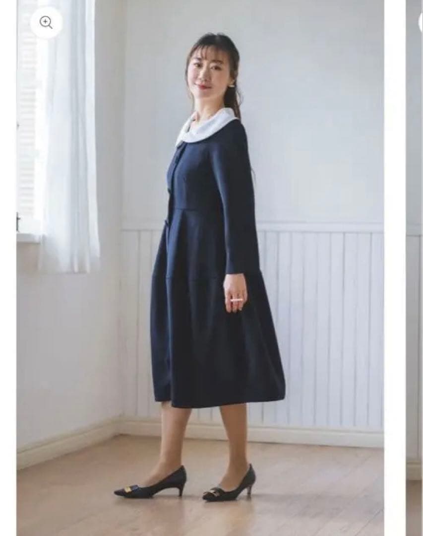 【タグ付き新品未使用】 bitnabi コクーンワンピース⭐︎ネイビー⭐︎前開き