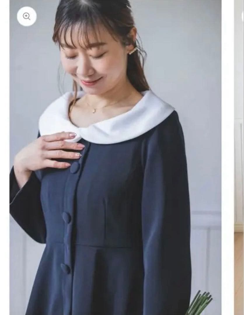 【タグ付き新品未使用】 bitnabi コクーンワンピース⭐︎ネイビー⭐︎前開き