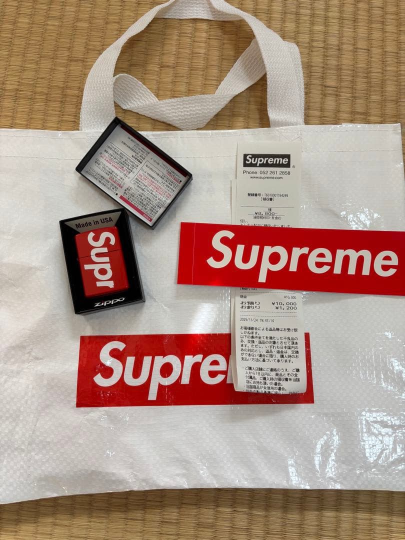 Supreme エコバッグ ホワイト/レッド