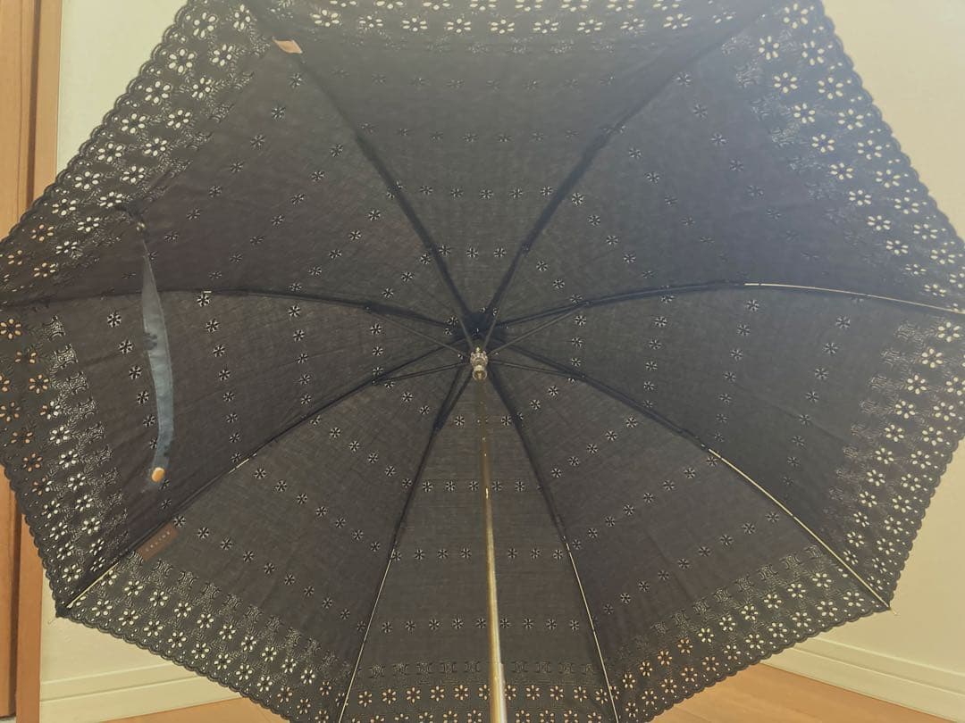 未使用　CELINE セリーヌ　マカダム総柄　日傘　ブラック