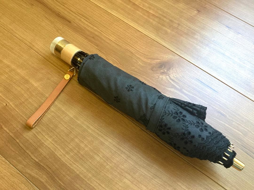 未使用　CELINE セリーヌ　マカダム総柄　日傘　ブラック