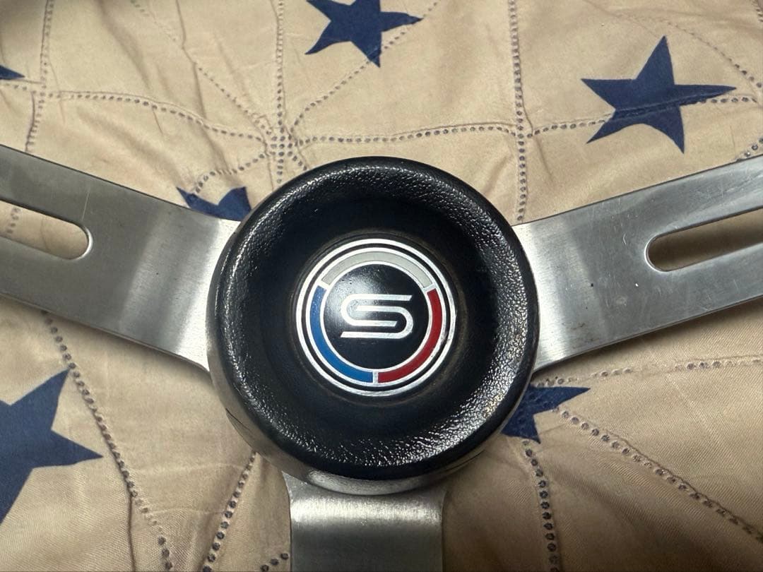 旧車サニーSUNNYウッド調3本スポークステアリング