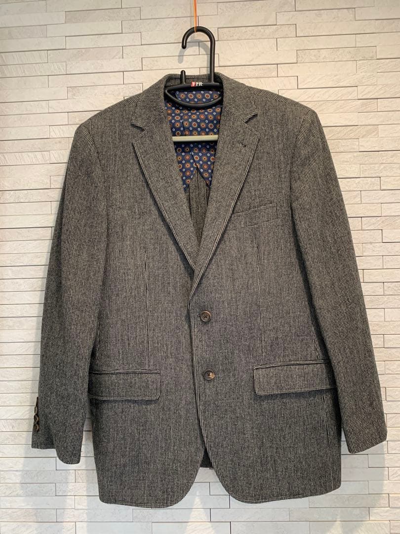 グレー ウール100%のテーラードジャケット