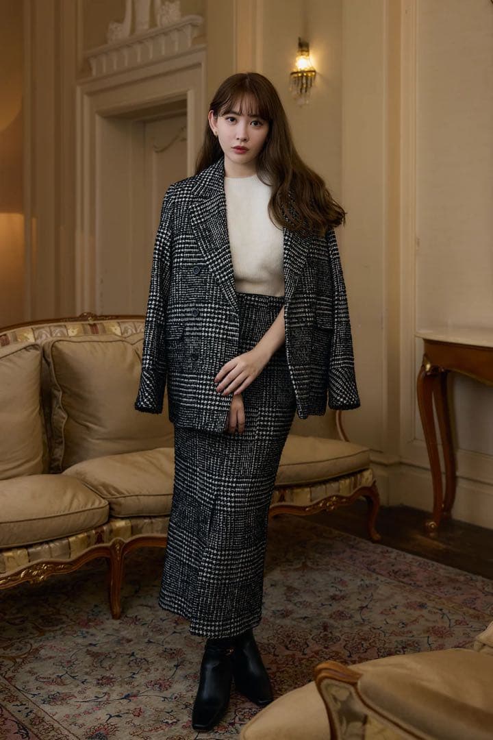 ジャケット・アウター Her lip to Hemingway Check Tweed Jacket