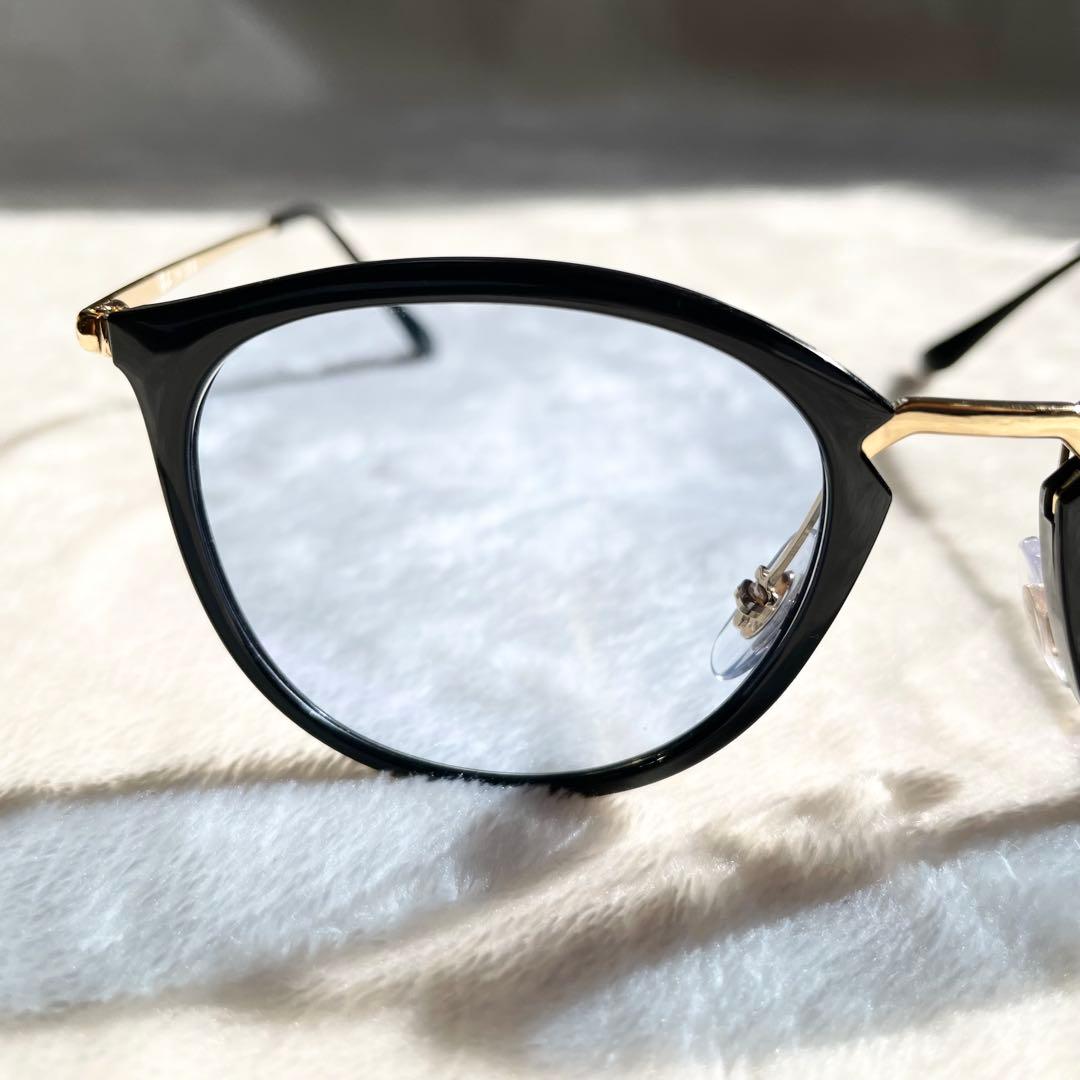 極美品 Ray Ban RB7140 ブルーレンズ ケース付き クラシック 金黒