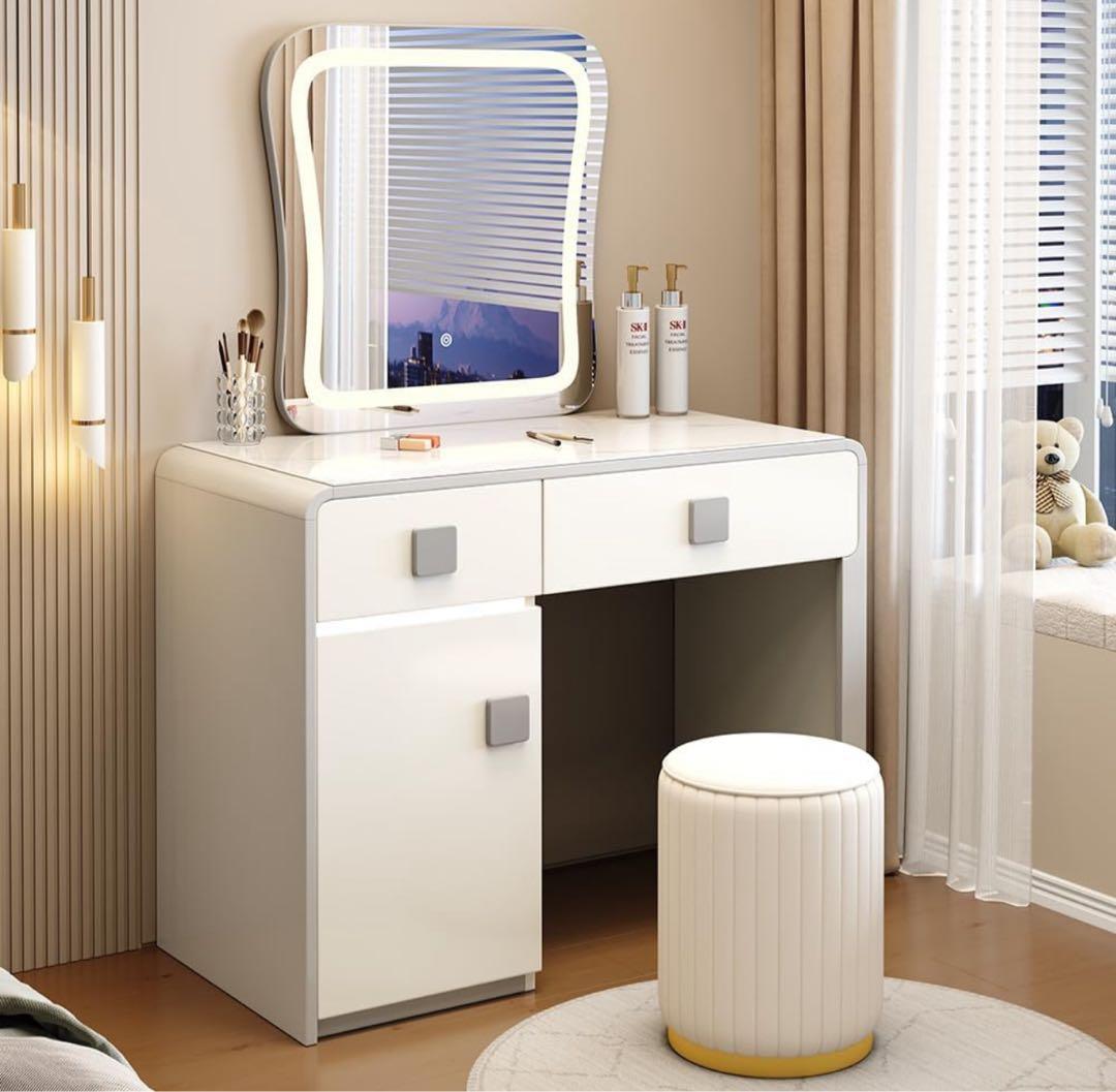 【限定セール】A08新品ドレッサー コンパクト 三色LEDライト女優ミラー 鏡台