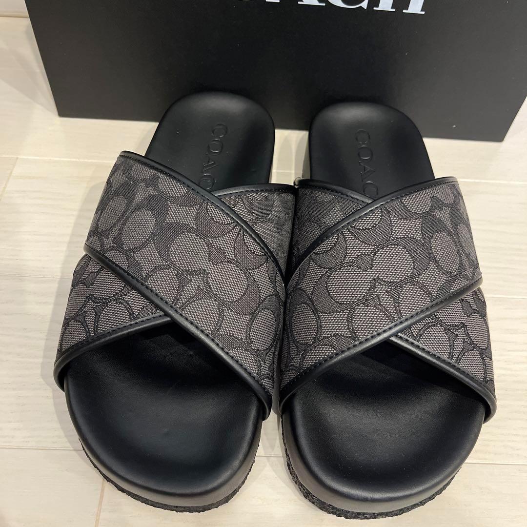 COACH コーチ 靴 サンダル CA158 カジュアル スリッポン ロゴ 柄