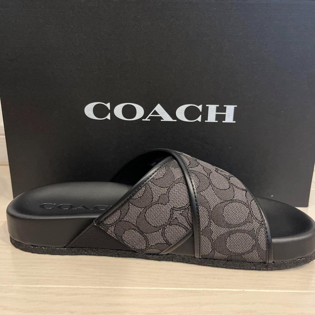 COACH コーチ 靴 サンダル CA158 カジュアル スリッポン ロゴ 柄