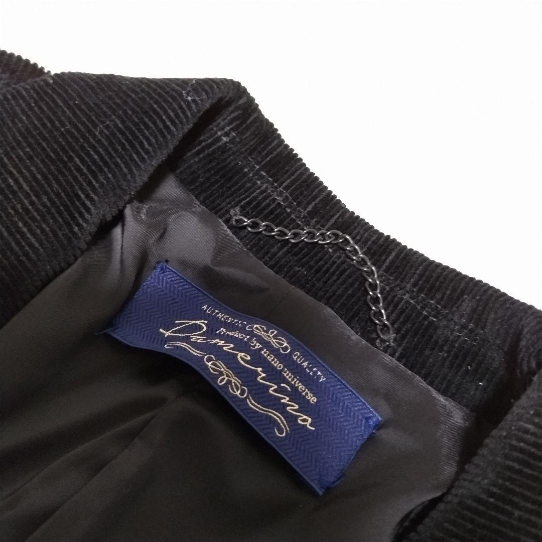 ナノユニバース　ダメリーノ　コーデュロイ　セットアップ　ブラック　L