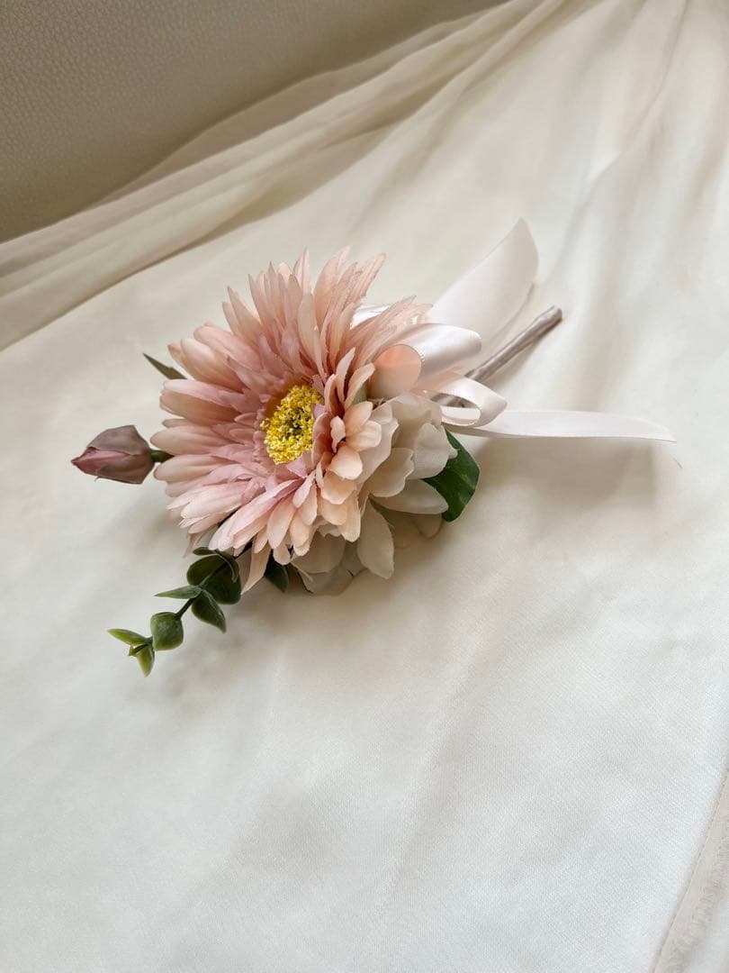 ウェディングブーケとブートニアのセット♡ガーベラブーケ♡前撮り♡挙式