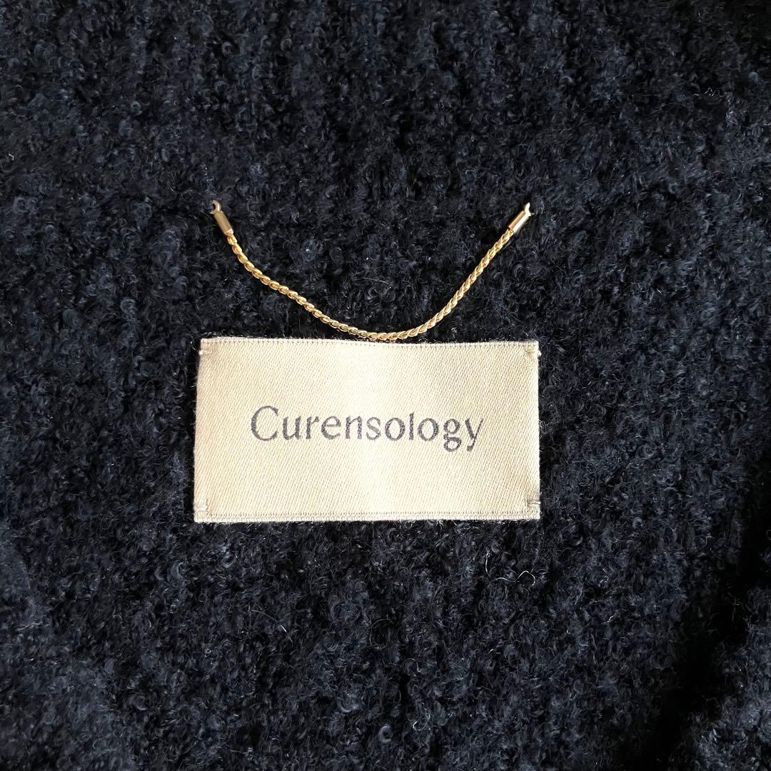 Curensology ツイーディーヤーンニットベスト ブラック