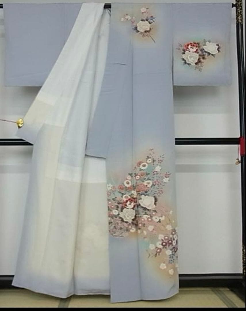 ラ*ロ様 訪問着　友禅　作家物 花籠文暈し染め金銀彩 正絹 逸品