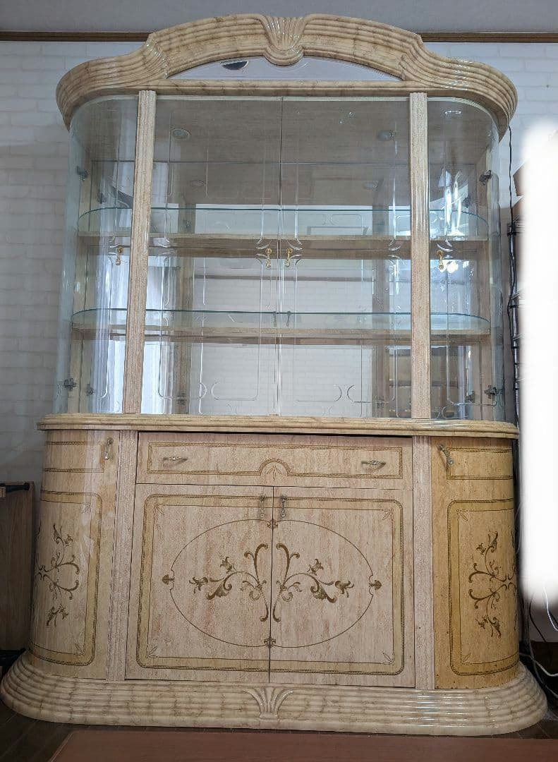 【訳あり】大型 飾り棚 ガラスキャビネット 食器棚