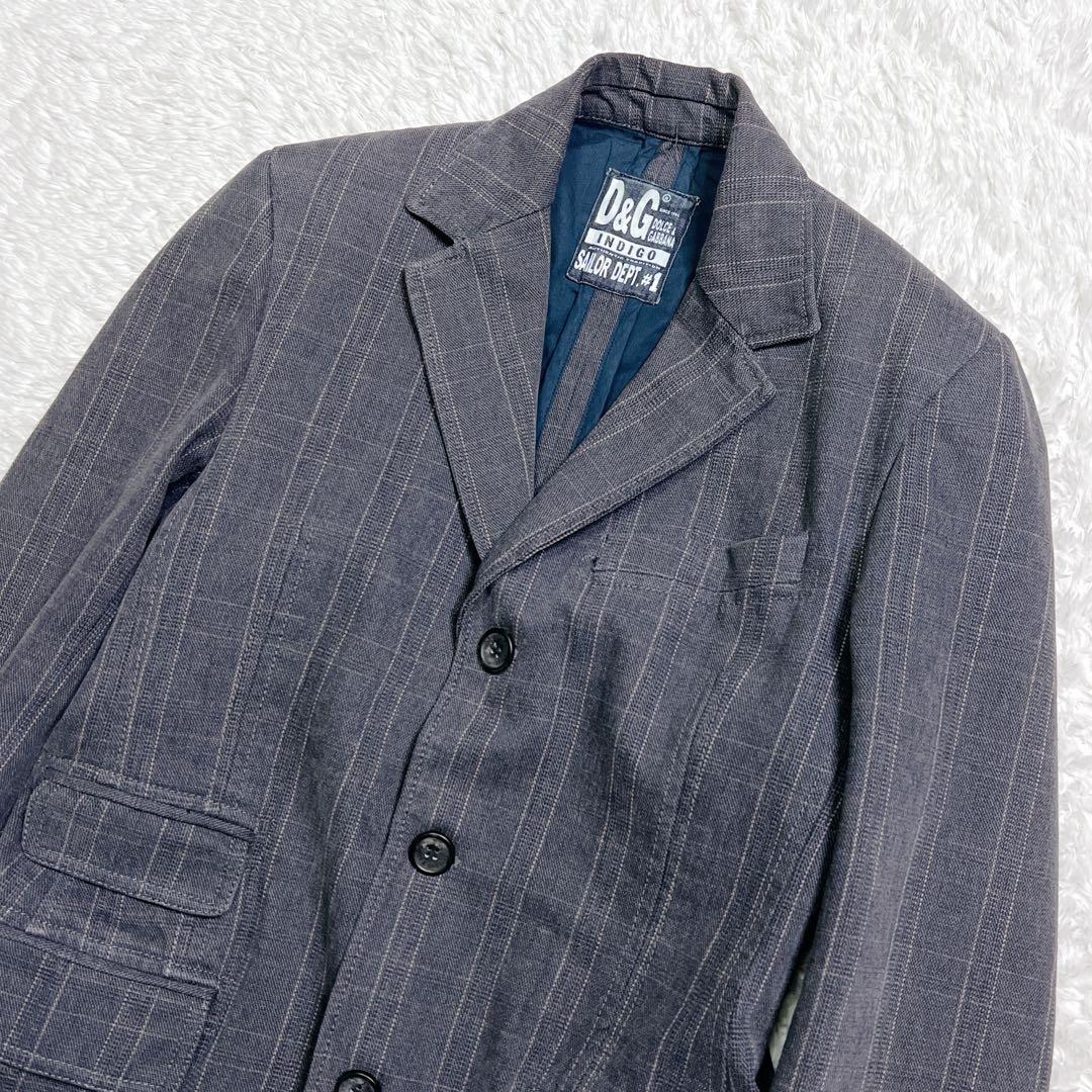 【美品】D&G ドルガバ INDIGO デニム テーラードジャケット イタリア製