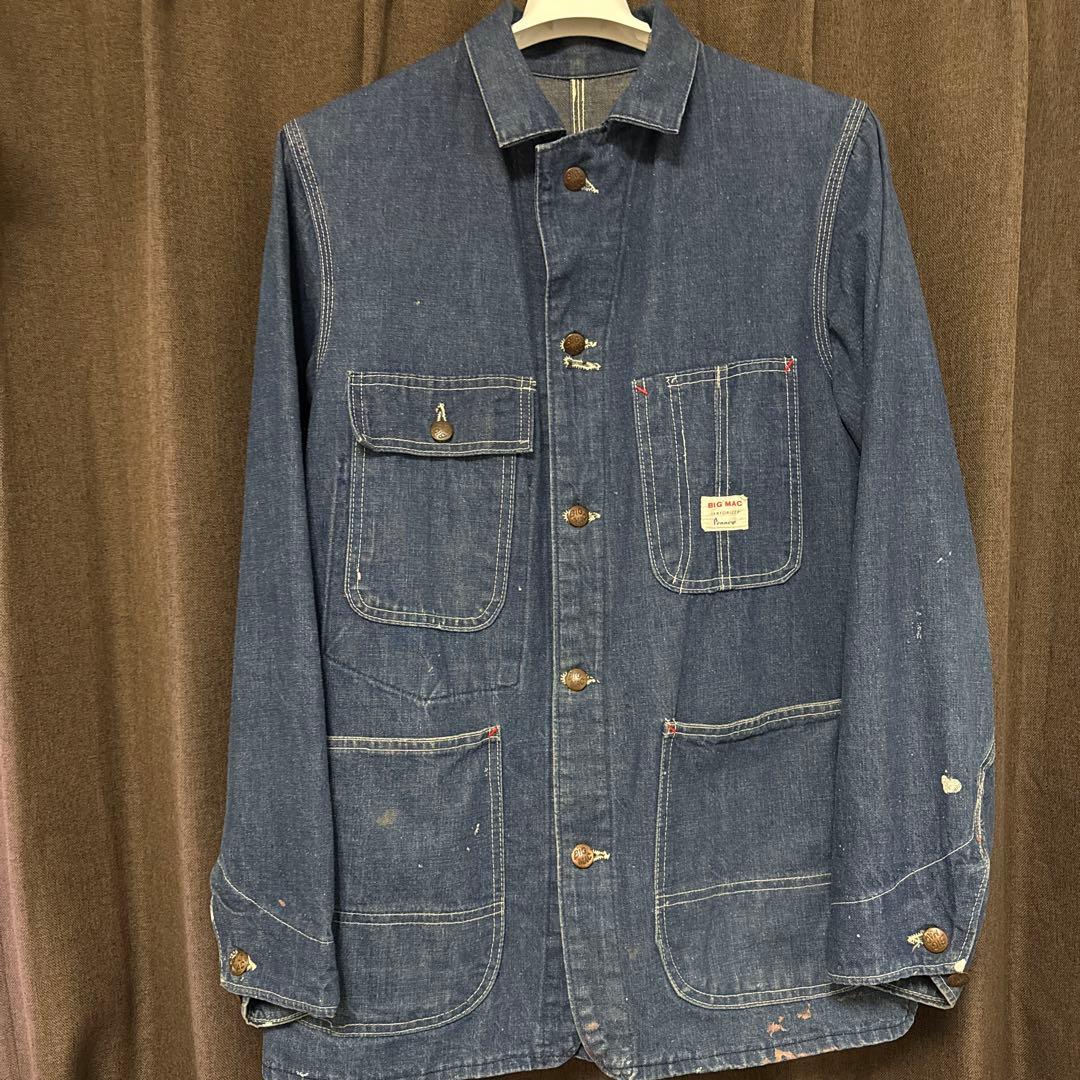 60s BIGMAC　ビッグマック　 濃紺デニムカバーオールデニムジャケットL