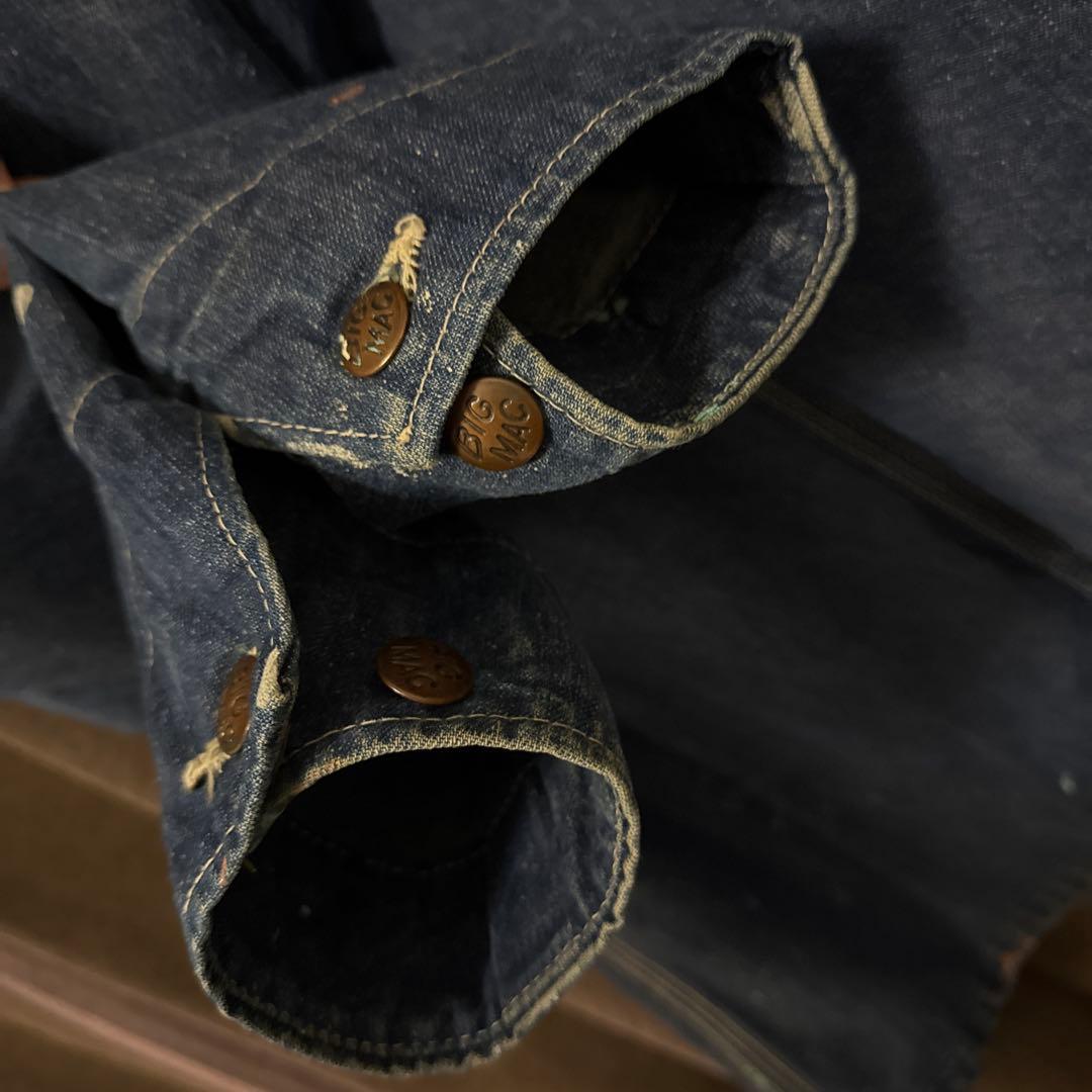 60s BIGMAC　ビッグマック　 濃紺デニムカバーオールデニムジャケットL