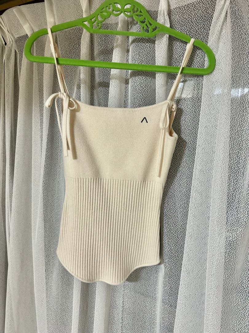 トップス andmary Bebe ribbon set tops beige