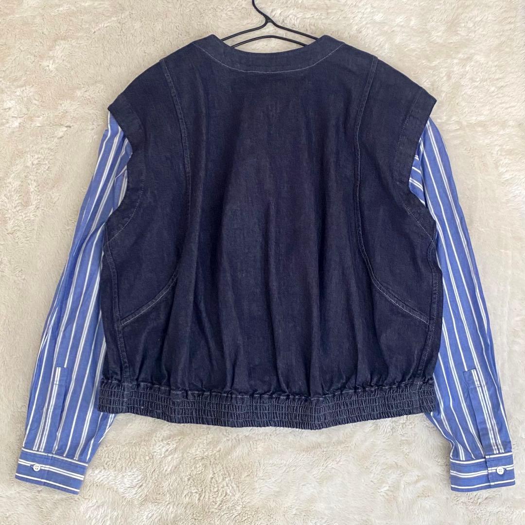 ZUCCa デニムドッキング ジャケット ネイビー M