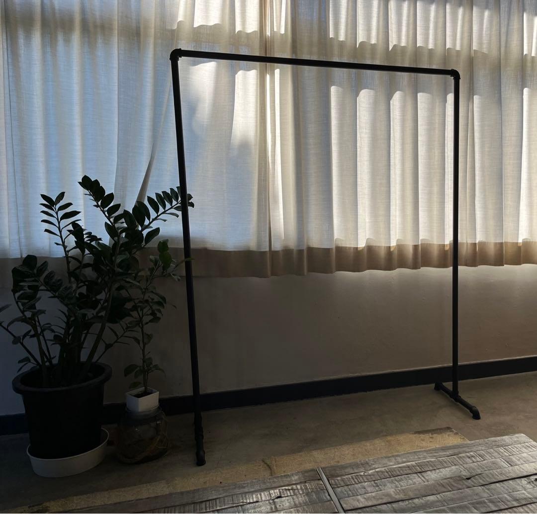 ガス管 ハンガーラック アイアン 120 パイプ 収納 什器 黒 グリーン 植物