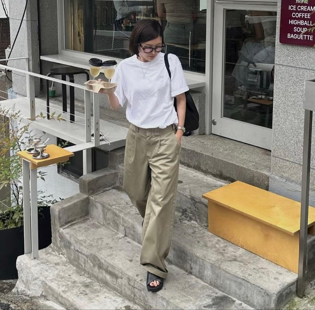 ok.soon×dickies ワイドチノパンツ newベージュ