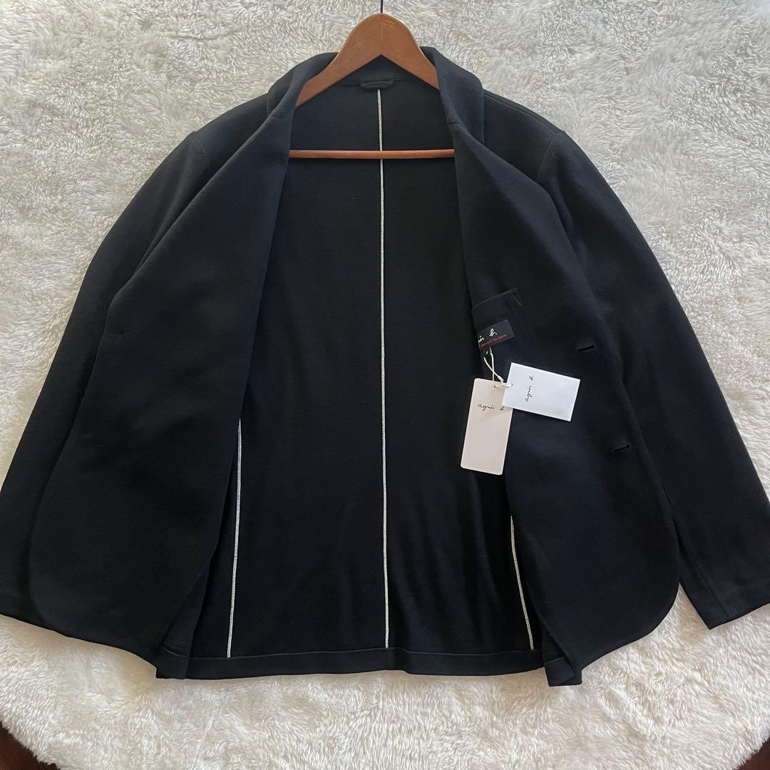 新品タグ付き　完売　アニエスベー　ウール　アンコンテーラードジャケット　M 黒