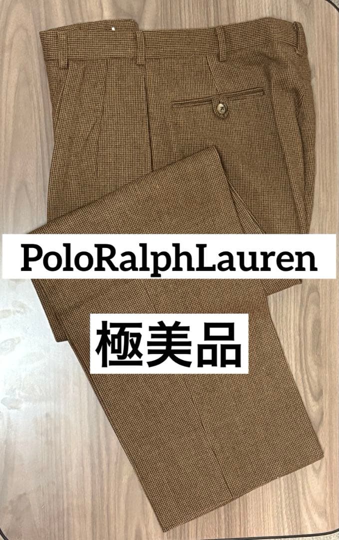 【極美品】PoloRalphLaurenウールワイドスラックス