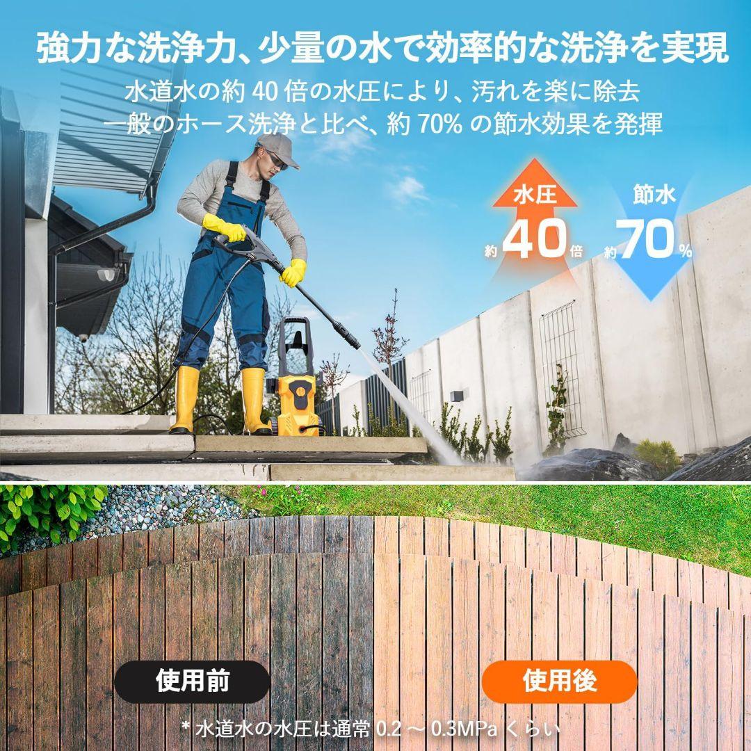 高圧洗浄機本体 イエロー 12mホース付き　最大水圧10MPA