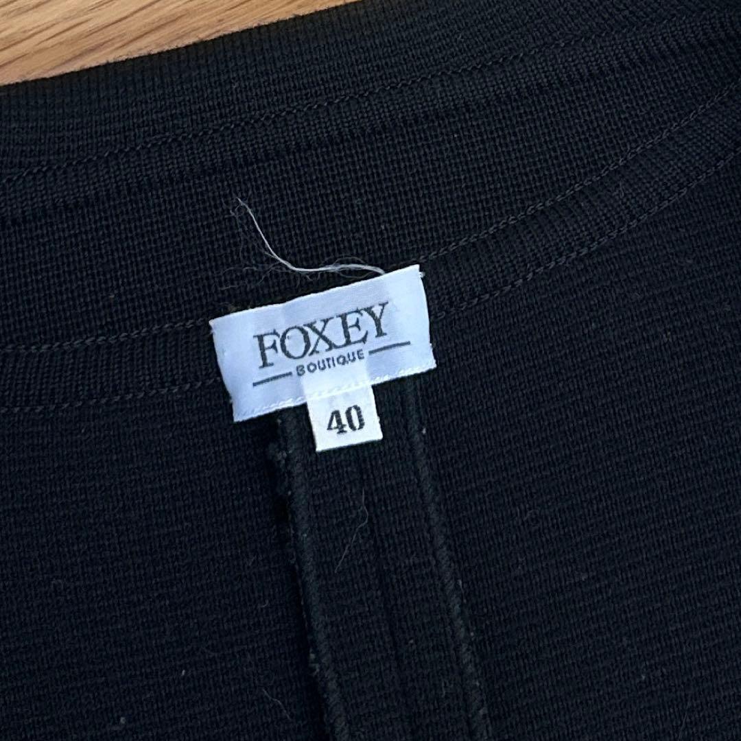 フォクシー　ウールジャージー　テーラードジャケット　黒