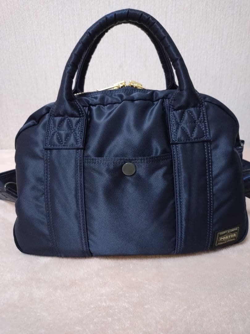 【美品】PORTERポーター TANKER ボストンバッグ アイアンブルー
