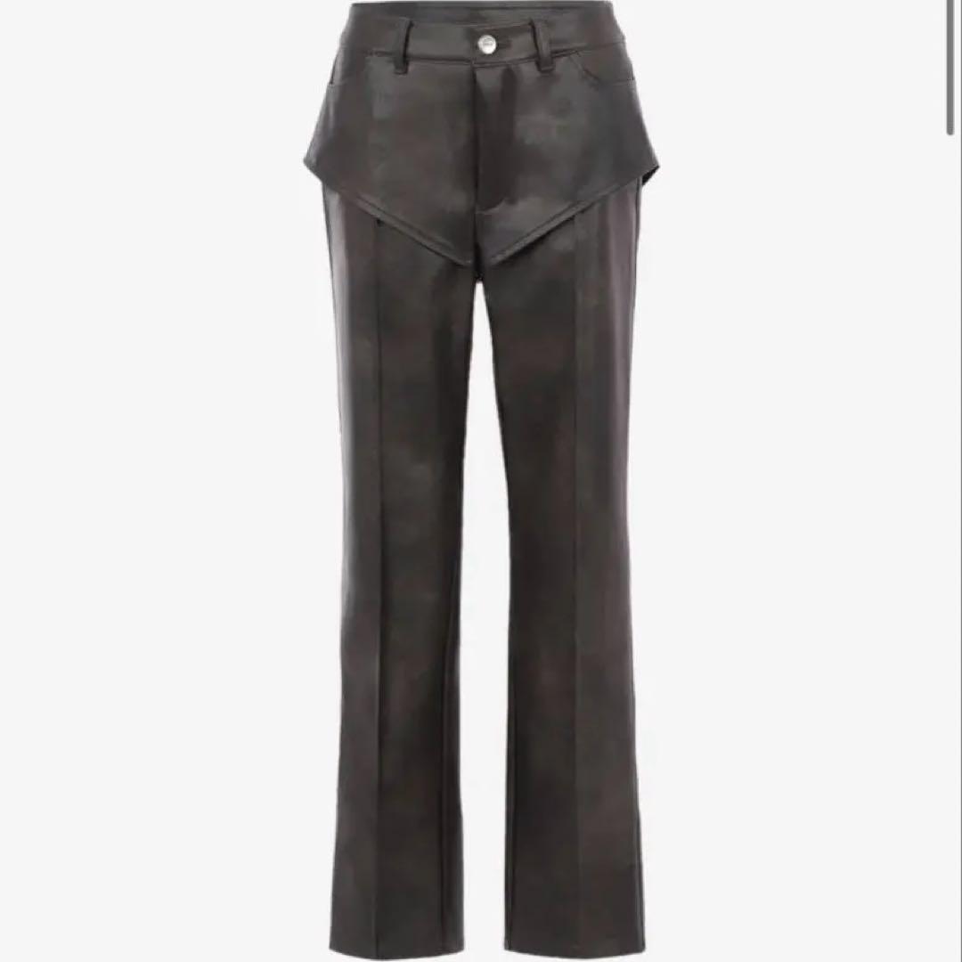ぽ*こ様 POOLDE ブラック スムース レザーパンツ