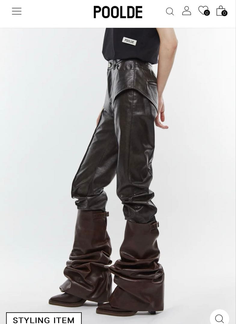 ぽ*こ様 POOLDE ブラック スムース レザーパンツ