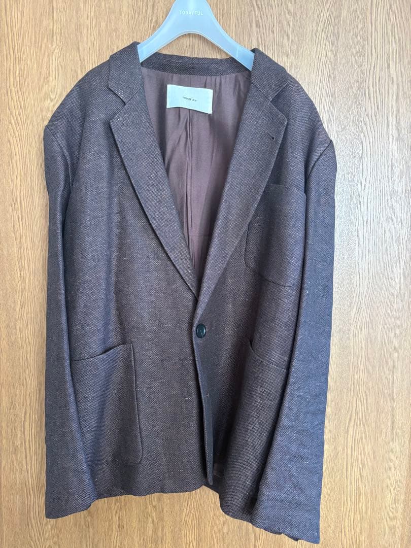 todayfulボーイフレンドリネンジャケット(ブラウン38).美品