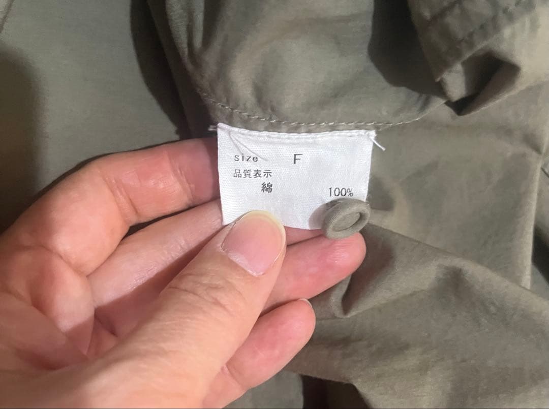 pot and tea ピンタックワンピース　カーキ