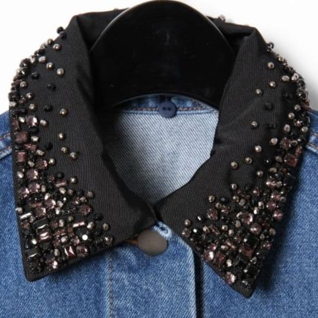 新品✨グレースコンチネンタル✨ビジュー付きデニムジャケット✨38サイズ