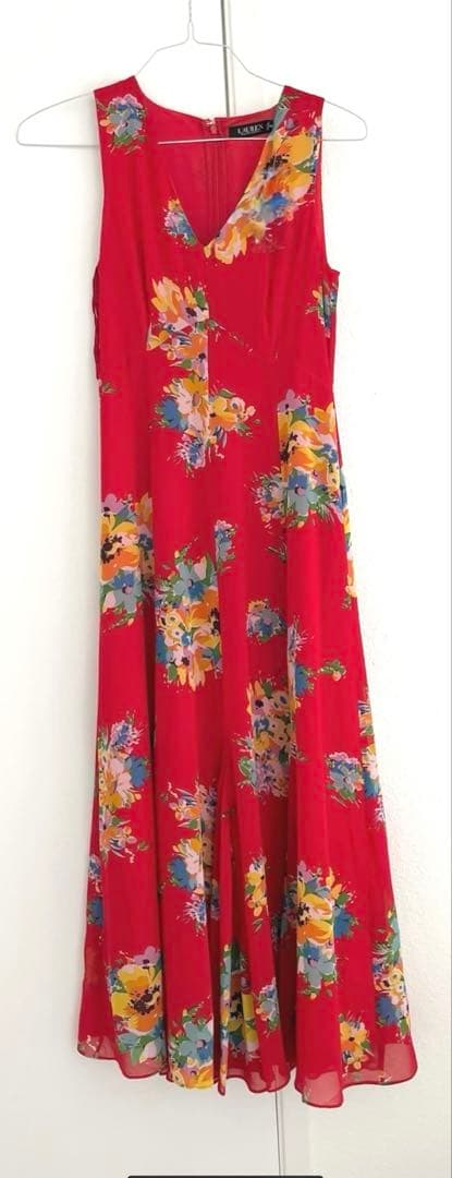 ローレン　ラルフローレン　花柄　ロングワンピース　小さめサイズ　米国購入　新品