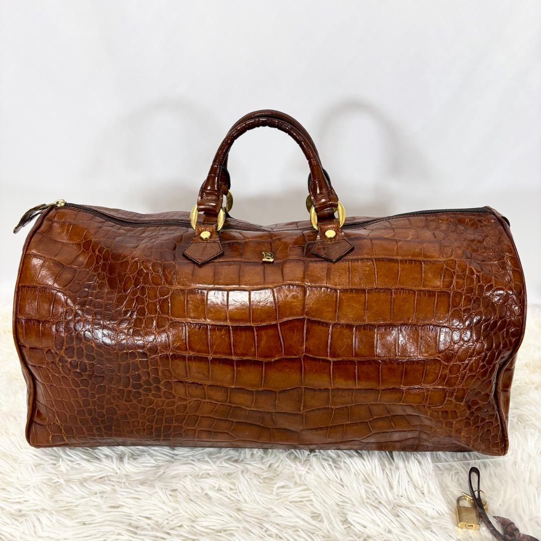 バリー ボストンバッグ 大容量 ゴールド金具 イタリア製 ロゴ金具 旅行カバン