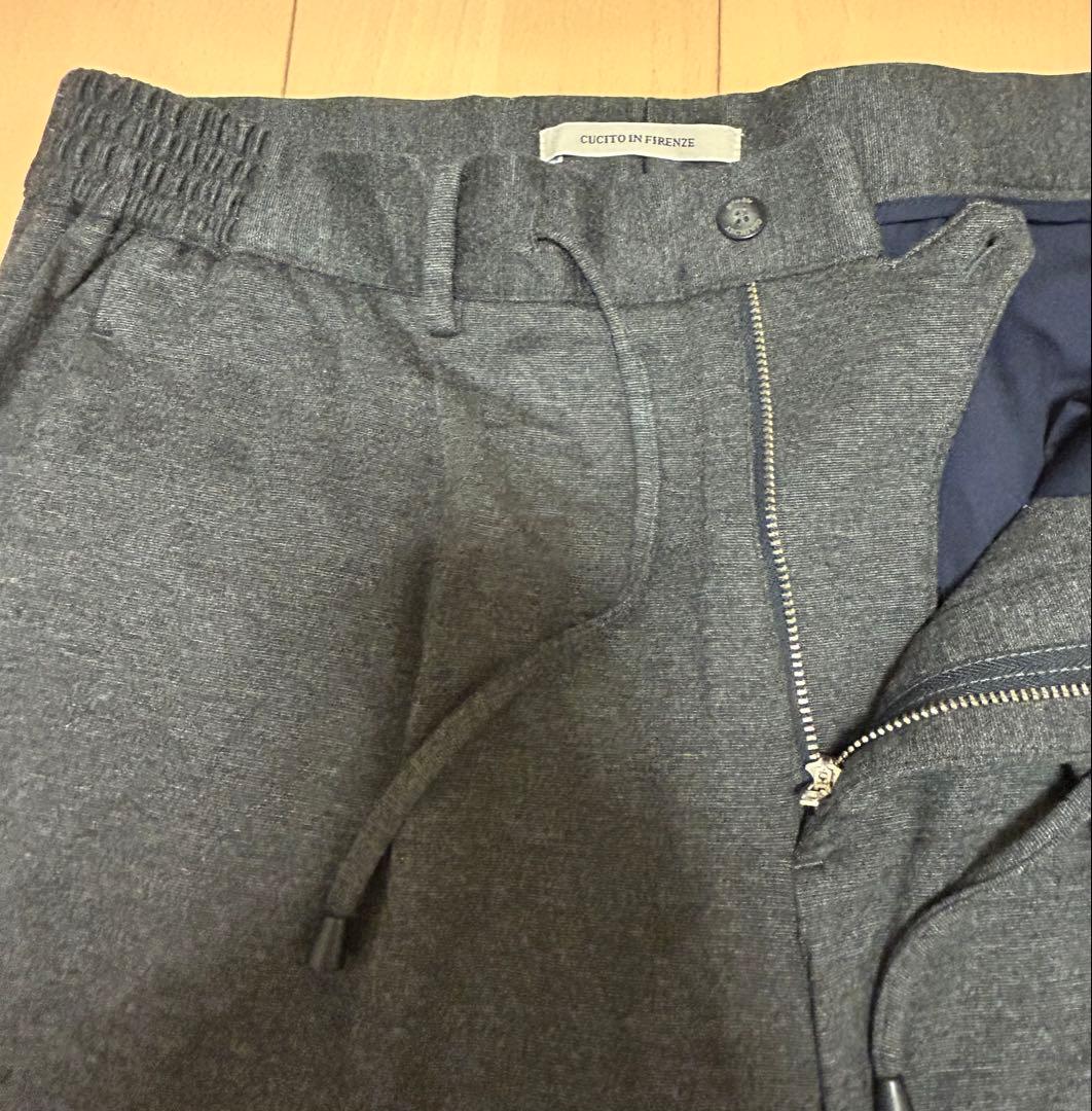 美品　MASACCIO ストレッチ　1プリーツ ドローコード スラックス