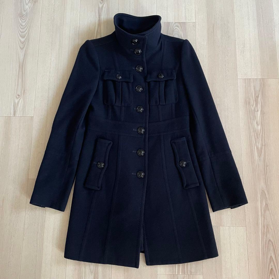 希少デザイン✨バーバリーブラックレーベル ナポレオンコート 38サイズ ネイビー