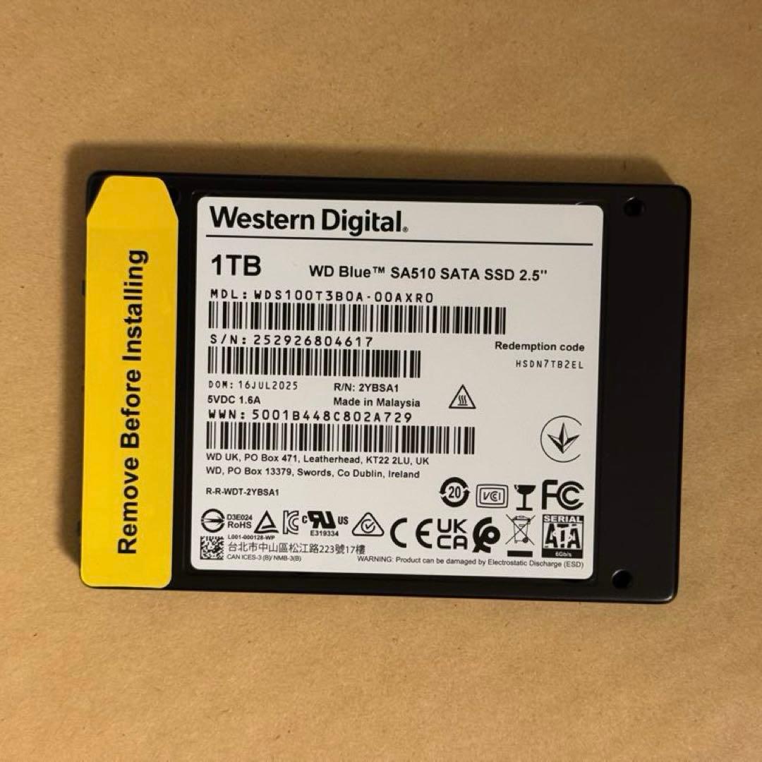 土*店様 新品同様 1TB SATA SSD WD Blue SA510