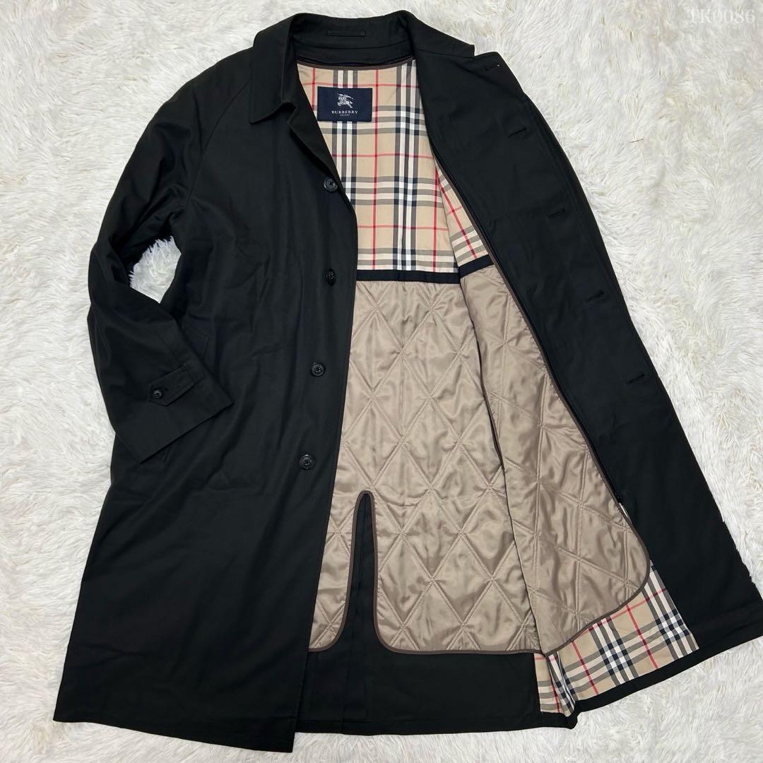 【極美品/LL】バーバリー ロンドン ステンカラーコート アウター ライナー付