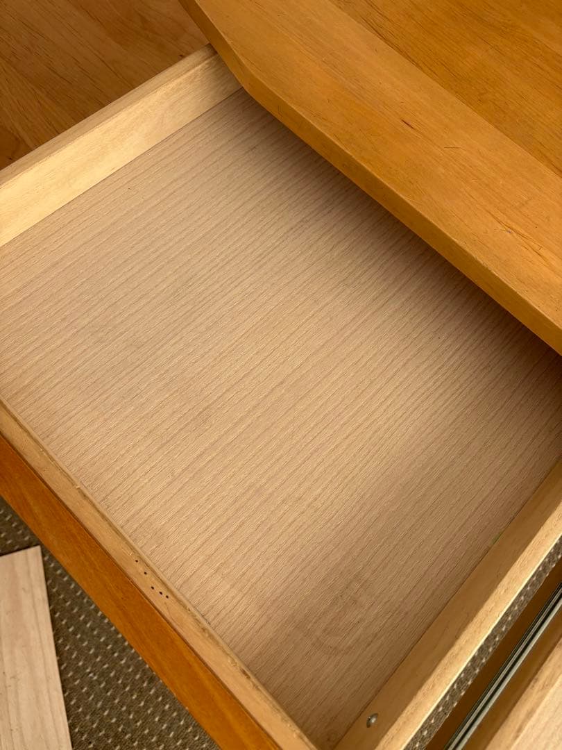 【宮城県引き取り限定】堀田木工所　ウッディ　アルダー無垢材学習机デスクセット