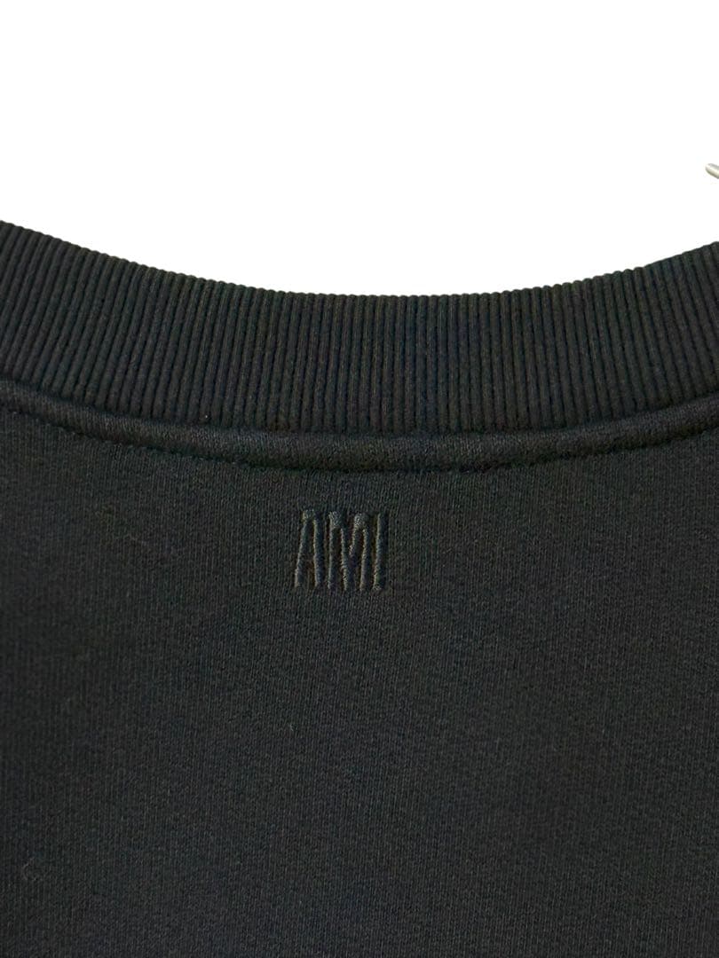 美品☆AMI Paris グラフィック スウェット XL ブラック　裏起毛