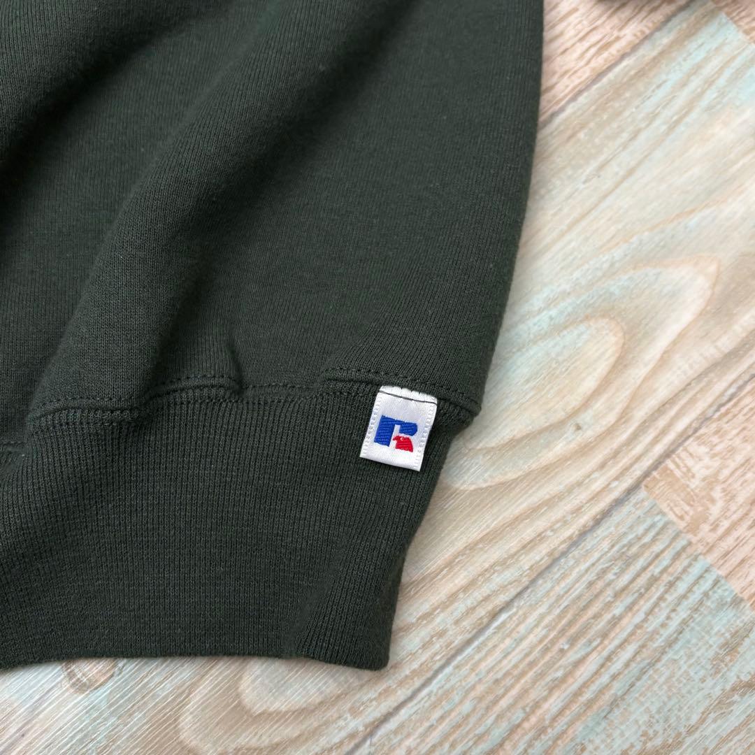 USA製 ラッセル スウェット モスグリーン 無地 ブランク XXL 前V