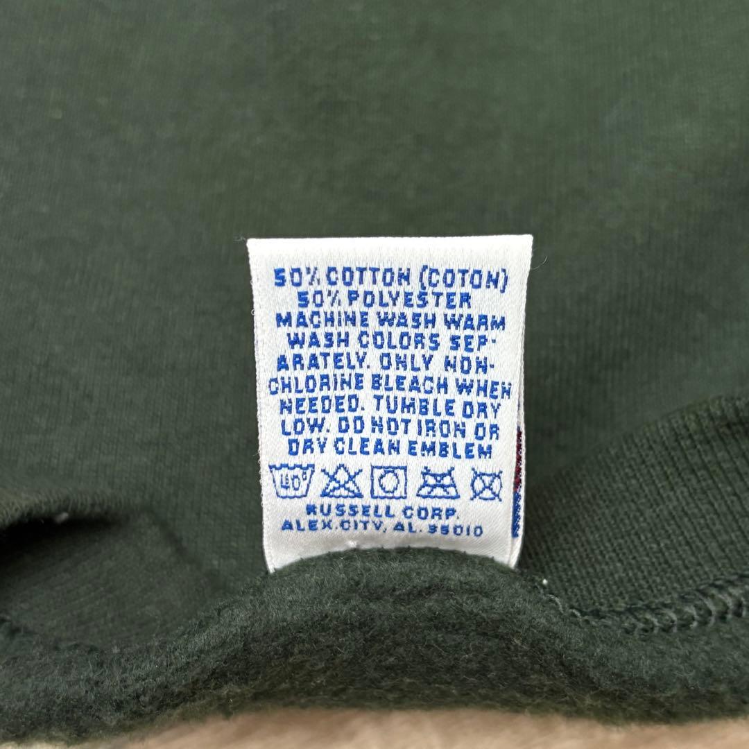 USA製 ラッセル スウェット モスグリーン 無地 ブランク XXL 前V