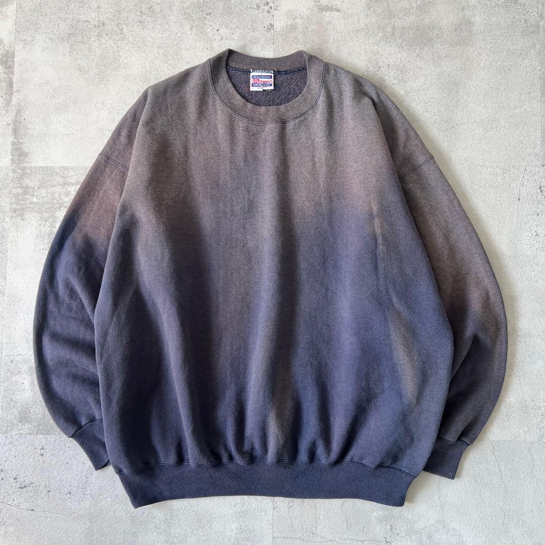 t*3様 一点物 Boro　鬼フェード　ボロ スウェット　褪色　ナス紺　グランジ
