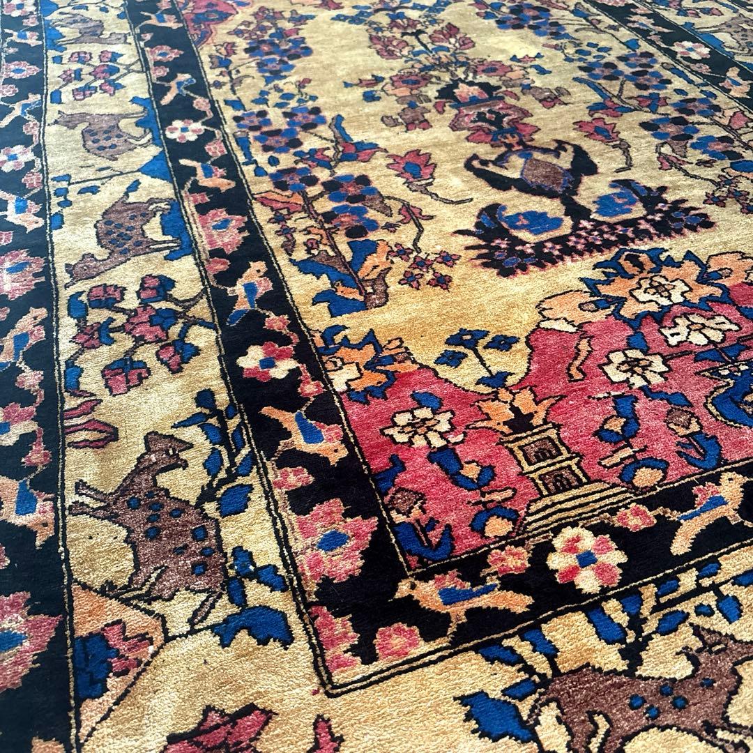 ダメージ有・格安　アフガニスタン絨毯　パキスタン　手織り　ヴィンテージ　ペルシャ