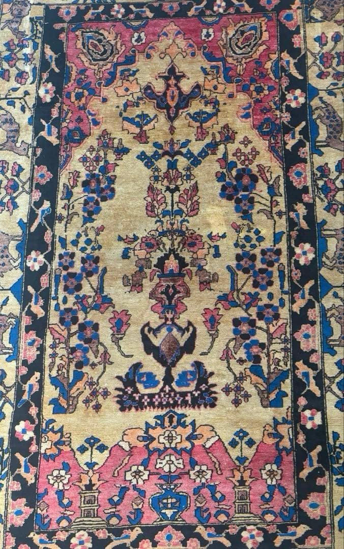 ダメージ有・格安　アフガニスタン絨毯　パキスタン　手織り　ヴィンテージ　ペルシャ