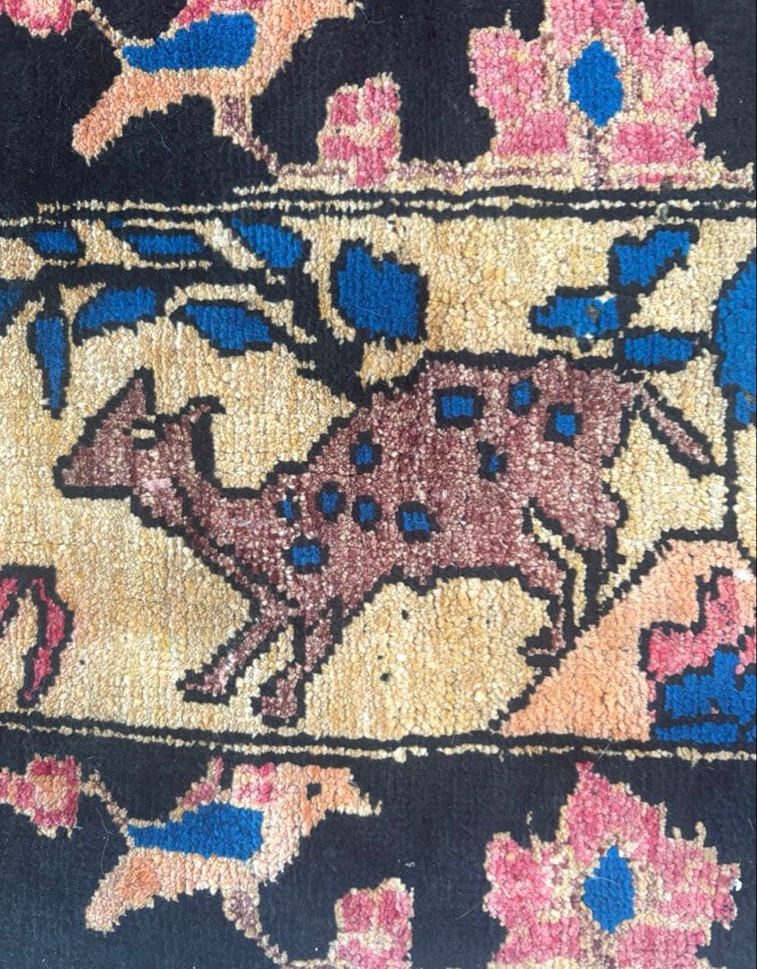 ダメージ有・格安　アフガニスタン絨毯　パキスタン　手織り　ヴィンテージ　ペルシャ