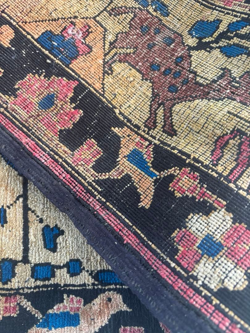 ダメージ有・格安　アフガニスタン絨毯　パキスタン　手織り　ヴィンテージ　ペルシャ