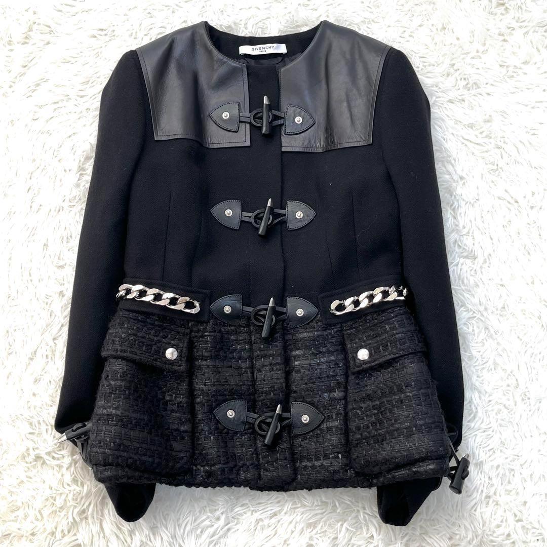 極美品 ジバンシー ナポレオン ノーカラージャケット チェーン 高級 レディース